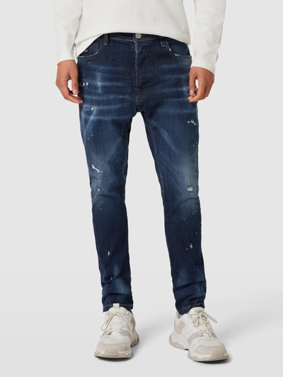 ELIAS RUMELIS Relaxed fit jeans in destroyed-look Donkerblauw - 4