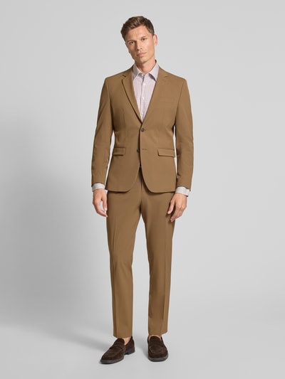 SEIDENSTICKER REGULAR FIT Regular fit zakelijk overhemd met kentkraag en borstzak Beige - 1