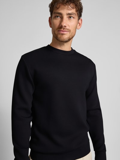 SELECTED HOMME Bluzka z długim rękawem o kroju regular fit z mieszanki wiskozy z długim rękawem i golfem model ‘EMANUEL’ Czarny 3