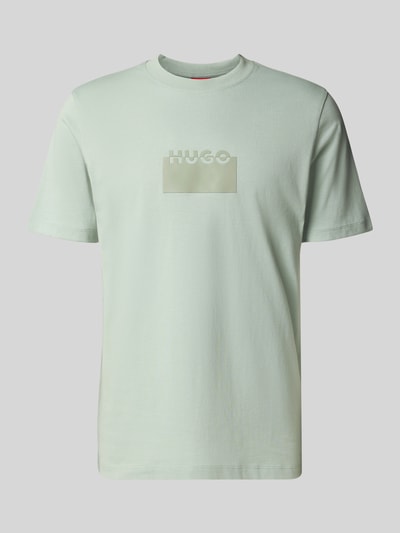 HUGO Regular fit T-shirt van katoenen jersey, model 'DELASTIO' Mintgroen - 2