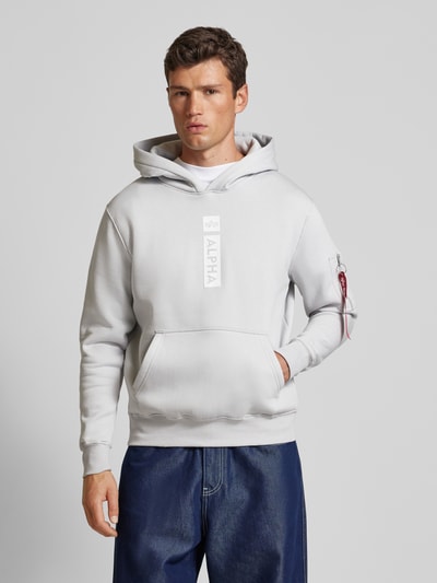 Alpha Industries Hoodie met rits- en kangoeroezak Lichtgrijs - 4