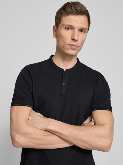 Cinque Slim Fit Poloshirt mit Rundhalsausschnitt Modell 'LANO' Black 3