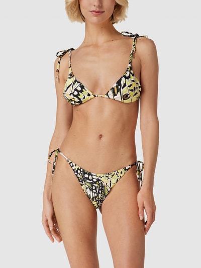 Seafolly Top bikini z nadrukiem na całej powierzchni model ‘Slide’ Neonowy żółty 1
