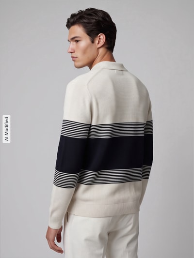 Selected Regular Fit Pullover aus reiner Baumwolle Marine 5