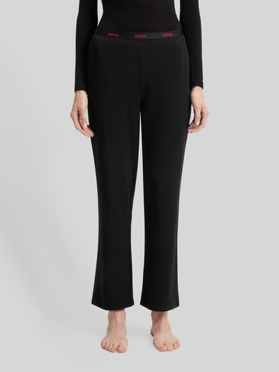 HUGO Regular fit pyjamabroek van een mix van katoenjersey, model 'STYLE HUGO ID PANTS' Zwart - 4