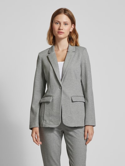 Fransa Blazer met viscose en klepzakken Lichtgrijs gemêleerd - 4