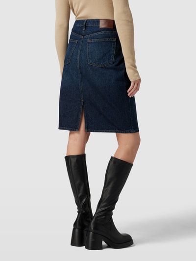 Lauren Ralph Lauren Knielange jeansrok met loopsplit, model 'DANIELA' Marineblauw - 5