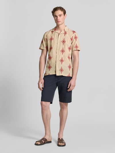 Casual Friday Slim Fit Freizeithemd mit Stitchings Modell 'LEOPOLD' Taupe 1