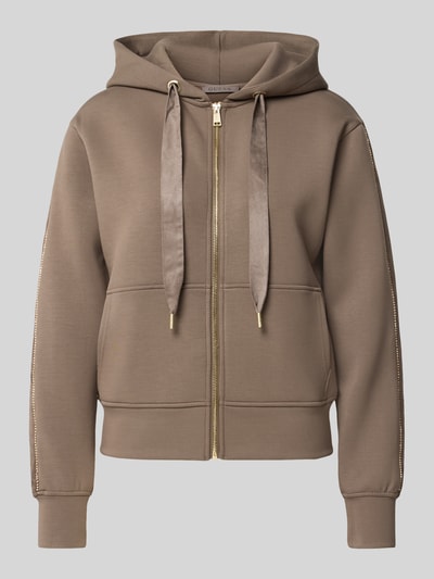 GUESS Relaxed Fit Sweatjacke mit Viskose-Anteil Taupe 1