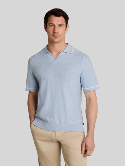 Tom Tailor Koszulka polo z czystej bawełny o wyglądzie dzianiny, krój regular fit Jasnoniebieski 4
