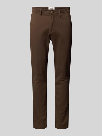 Jack & Jones Regular fit chino met stretch, model 'MARCO' Donkerbruin - 2