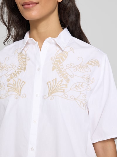 Jake*s Collection Korte overhemdblouse met knoopsluiting Wit - 3