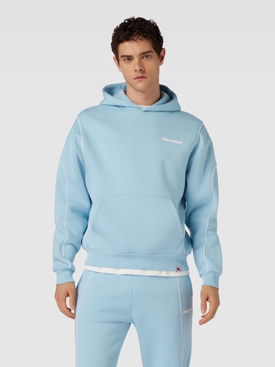 REVIEW Hoodie mit Logo-Print Eisblau 4