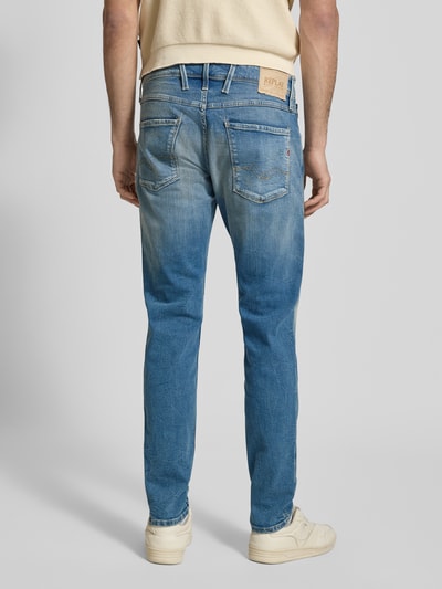 Replay Jeansy o kroju slim fit w 5 kieszeni Model „Anbass” Jeansowy niebieski 5