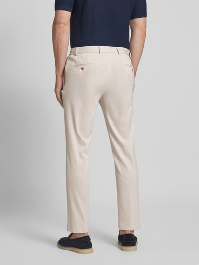 JOOP! Collection Spodnie męskie JOOP! Collection;Mieszanka wiskozy ze streczem;Krój slim fit;Model ‘Sake’;Elastyczny pas;Tunel;Szerokość w pasie w rozmiarze 50: 43 cm;Długość wewnętrzna nogawki w rozmiarze 50: 80 cm Beżowy 5