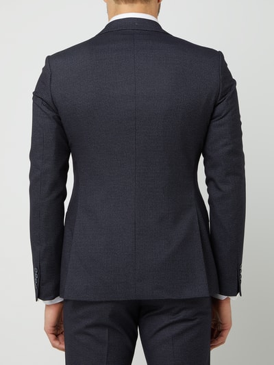 Montego Slim fit 2-knoops colbert met pepitadessin, model 'Spencer' Blauw - 5