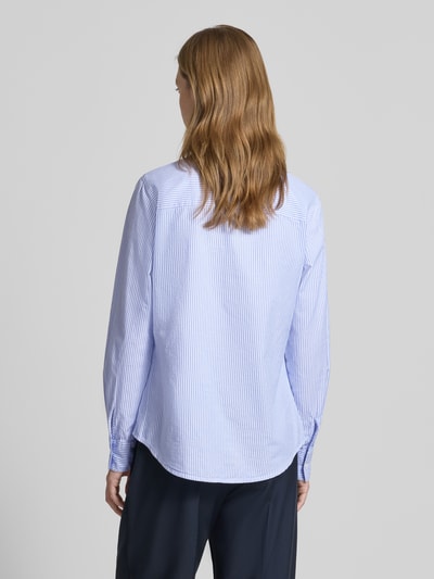 Fynch-Hatton Regular fit overhemdblouse met logostitching Koningsblauw - 5