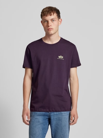 Alpha Industries T-shirt z nadrukiem z logo Śliwkowy 4