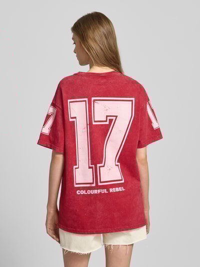 Colourful Rebel T-Shirt mit Label-Print Rot 5