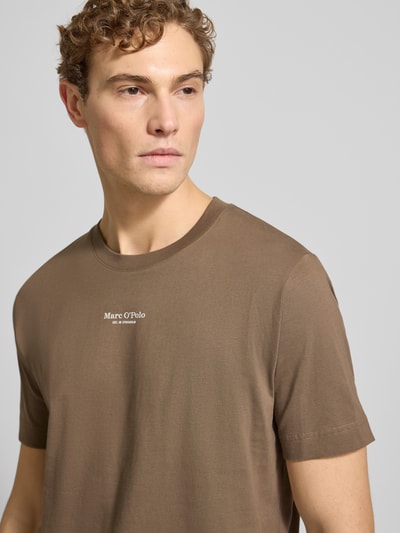 Marc O'Polo Regular fit T-shirt van puur katoen Hazelnoot - 3