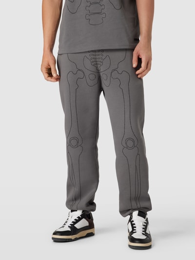REVIEW Sweatpants mit Strasssteinbesatz Dunkelgrau 4