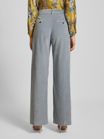 Weekend Max Mara Straight fit corduroy broek van zuiver katoen met steekzakken opzij, model 'TANIA' Lichtblauw - 5