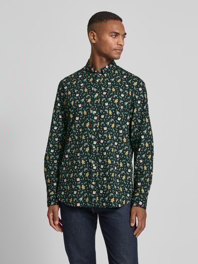 Montego Regular Fit Freizeithemd mit Weihnachtsmotiv Dunkelgruen 4