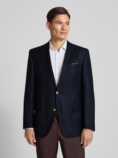 Carl Gross Regular fit 2-knoops colbert van een mix van scheerwol en kasjmier, model 'TASSILO' Marineblauw - 4