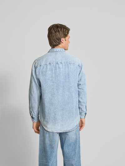 Diesel Jeanshemd mit Druckknopfleiste Hellblau 5