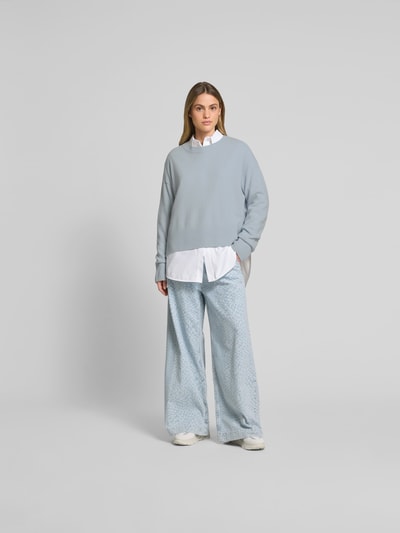 Closed Longsleeve in Strick-Optik Hellblau 1