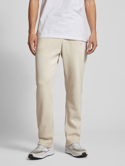 CHAMPION Straight Fit Sweatpants mit Label-Stitching Beige 4