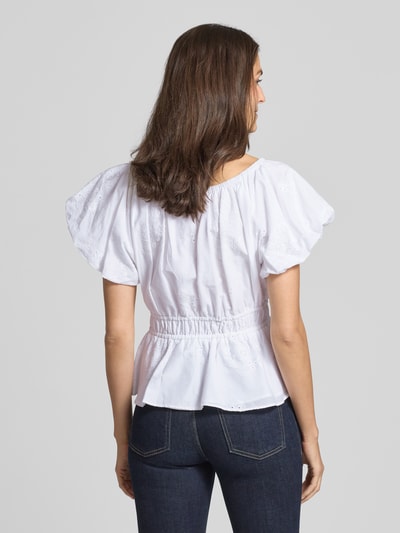 Lauren Ralph Lauren Bluse mit Lochstickerei und Puffärmeln Weiss 5