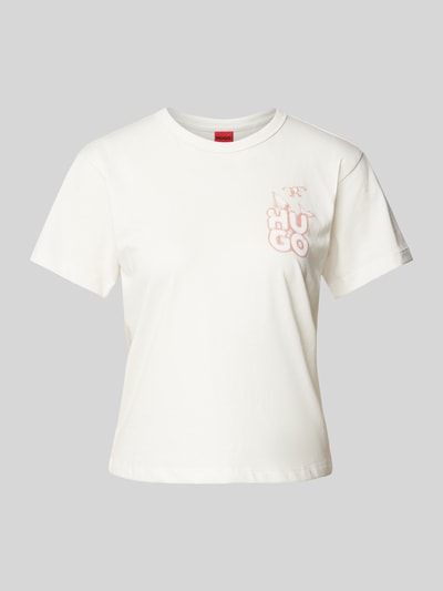 HUGO T-Shirt mit Label-Print Modell 'Destrel' Weiss 1