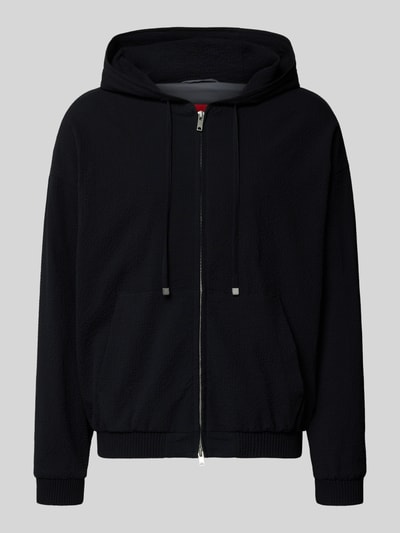 HUGO Relaxed Fit Sweatjacke aus reiner Baumwolle Modell 'Hootailored262X' Black 2