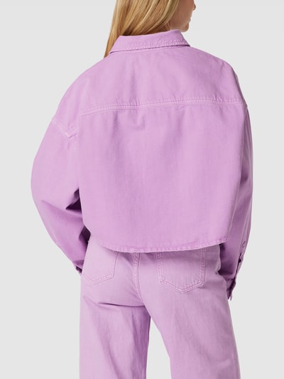 Calvin Klein Jeans Oversized Jeansjacke mit Label-Patch (violett 