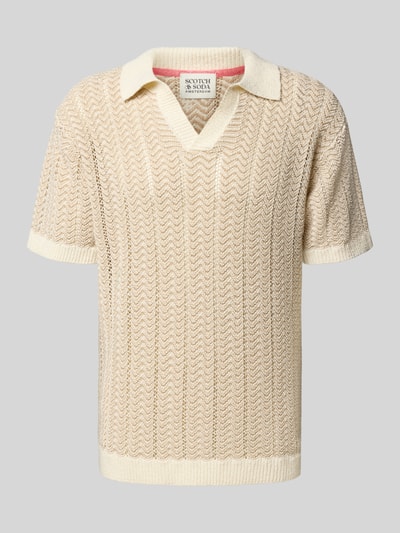 Scotch & Soda Poloshirt mit V-Ausschnitt Offwhite 2