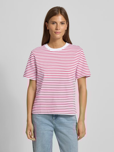 Selected Femme T-shirt o pudełkowym kroju z czystej bawełny model ‘ESSENTIAL’ Czerwony 4