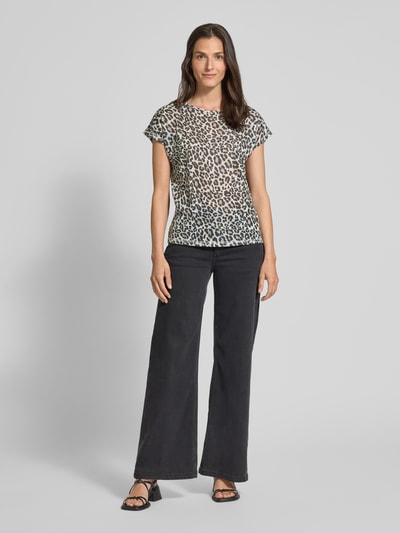 Christian Berg Woman T-shirt met geribde ronde hals Zwart - 1