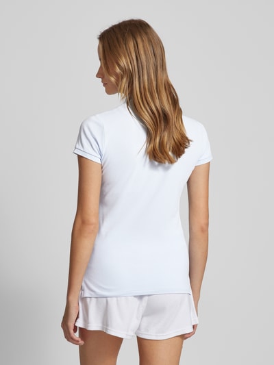 Polo Ralph Lauren Slim fit poloshirt met labelstitching, model 'JULIE' Oceaanblauw - 5