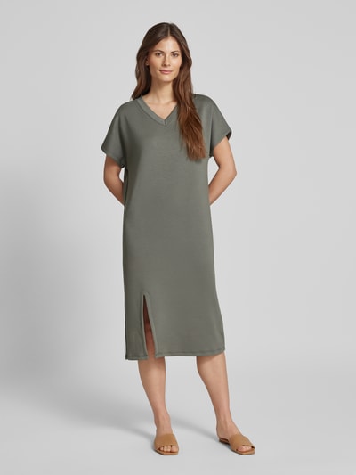 Soyaconcept T-Shirt-Kleid mit Kappärmeln Modell 'BANU' Khaki 4