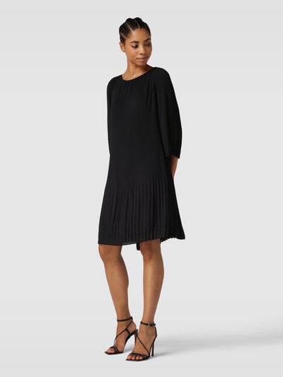 s.Oliver BLACK LABEL Knielange jurk met plissévouwen Zwart - 1