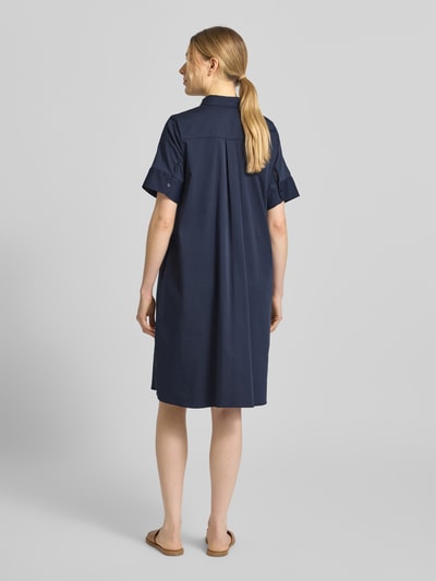 Milano Italy Knie-lang overhemdjurk met knoopsluiting Marineblauw - 5