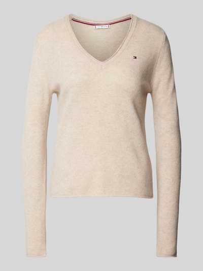 Tommy Hilfiger Wollen pullover met logostitching Beige - 2