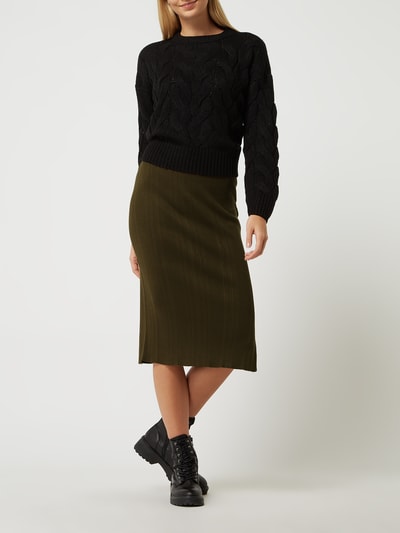 Vero Moda Rok van viscosemix, model 'Willow' Kaki - 1