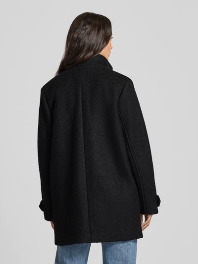 ICHI Relaxed fit lange jas van wolmix, model 'Tipa' Zwart - 5