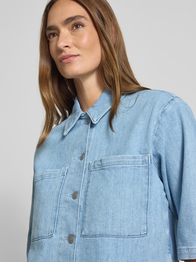 Selected Femme Koszula jeansowa o kroju o kroju cropped fit z mieszanki bawełny model ‘ANYA’ Jeansowy niebieski 3