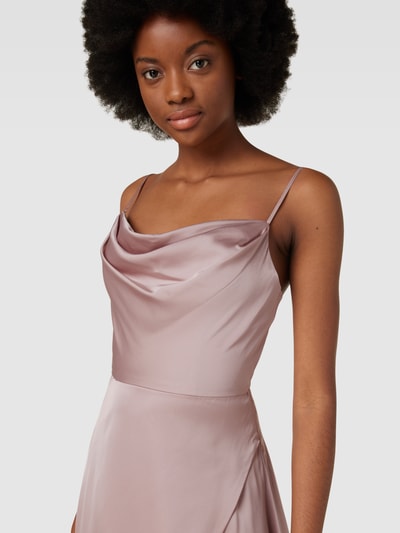 Luxuar Abendkleid mit Gehschlitz Rosa 3