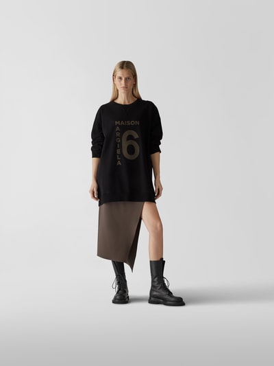 Maison Margiela Oversized Sweatshirt mit Brand-Print Schwarz 1