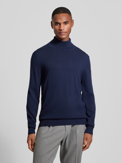 Christian Berg Men Wollpullover mit Rollkragen und Kaschmir-Anteil Marine 4