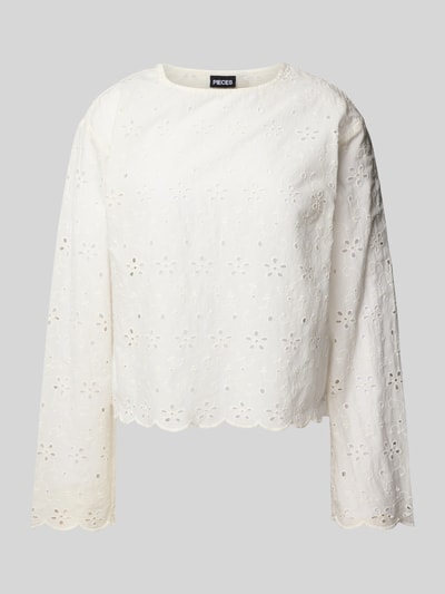Pieces Loose Fit Blusenshirt aus reiner Baumwolle Modell 'TARMORINE' Offwhite 2